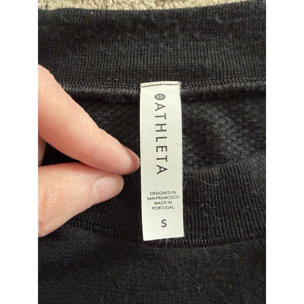 Athleta‎ Foresthill Wool Ascent Top Black Small Mesh Back - Picture 6 of 9
